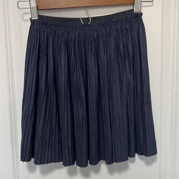 Zara Girl's Mini Skirt Accordion Fabric Dark Blue Elastic Waist size 9 cm 134 - Picture 3 of 5